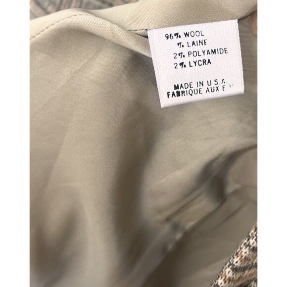 Theory Brown Plaid Wool Blend Blazer Jacket Size 4 Preppy Academia Office Work - Picture 8 of 8